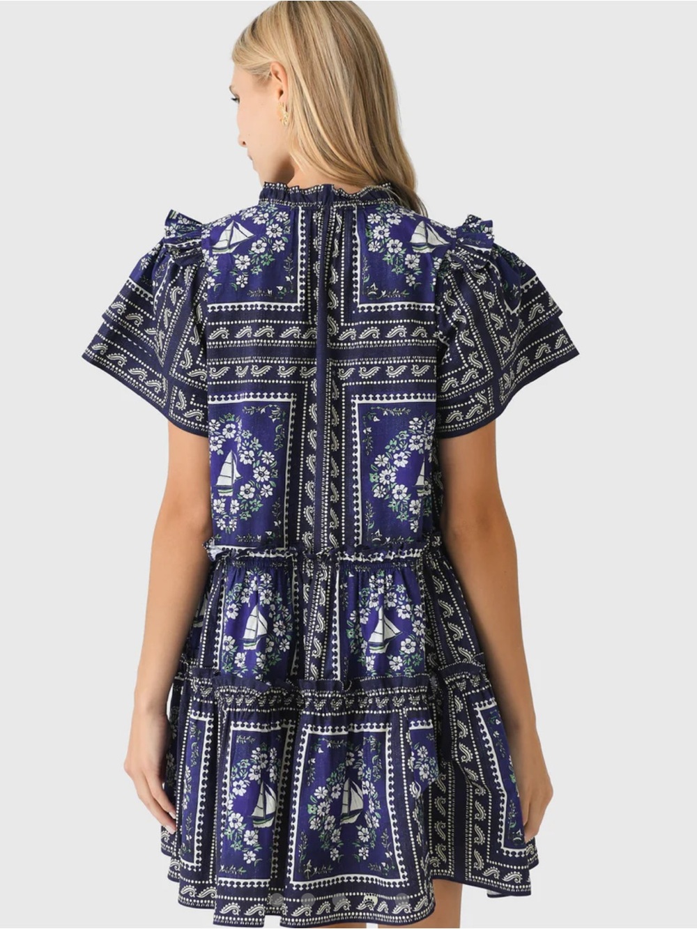 HUNTER BELL NWOT Women's Merritt Short Sleeve Dress in Bon Voyage Size XS Preppy - Picture 3 of 12